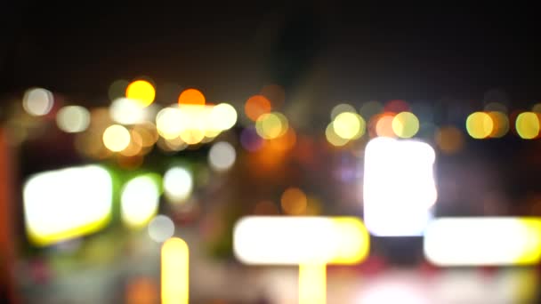 Bokeh城市景观之夜 清澈的夜晚在轻盈的交通 大型Bokeh — 图库视频影像