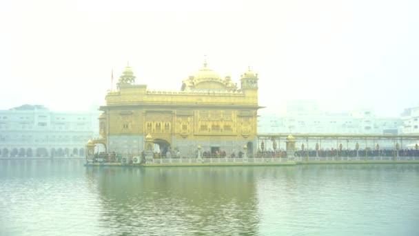 Kuil Emas Amritsar Punjab India Ikon Paling Suci Dan Tempat — Stok Video