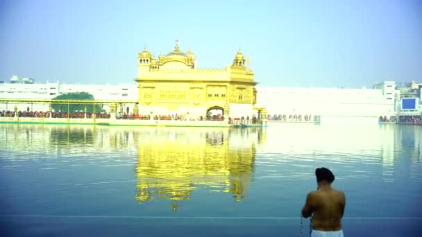 Der Goldene Tempel Amritsar Punjab Indien Die Heiligste Ikone Und — Stockvideo