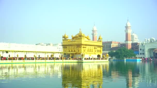 Gouden Tempel Amritsar Punjab India Meest Heilige Icoon Aanbidding Plaats — Stockvideo