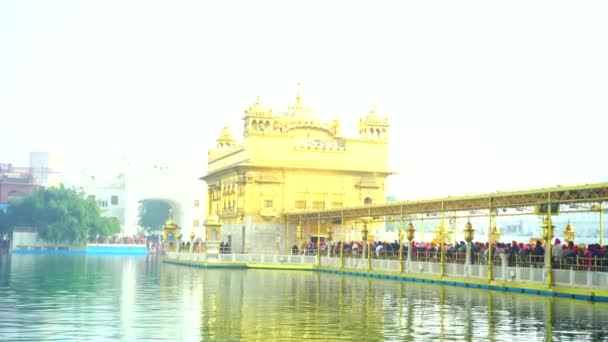 Gouden Tempel Amritsar Punjab India Meest Heilige Icoon Aanbidding Plaats — Stockvideo