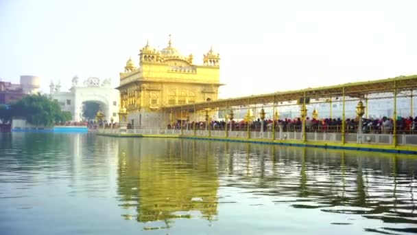 Det Gyllene Templet Amritsar Punjab Indien Den Heligaste Ikonen Och — Stockvideo