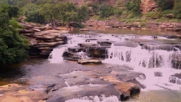 Lakhaniya Dari Waterfall Situated Distance Kms Varanasi Latifpur Varanasi — Stock Video