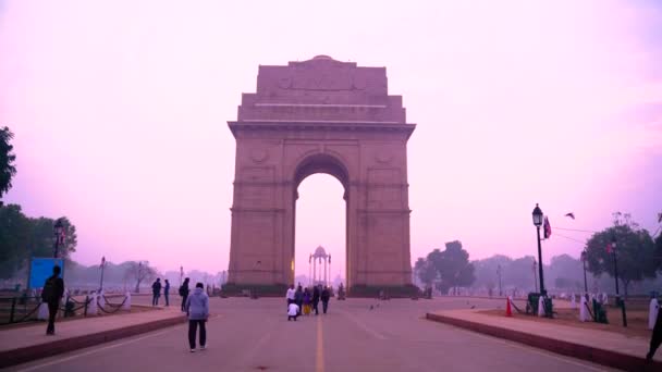 Belle Couleur Sunrise View Porte Inde Porte Inde Mémorial Guerre — Video