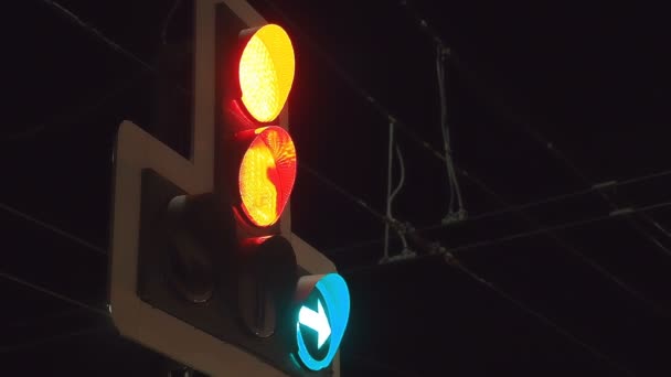 Traffic Light on the Street — Stock Video