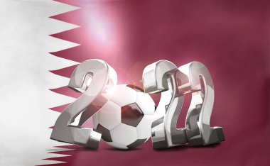 2022 Katar futbol futbol 3d render