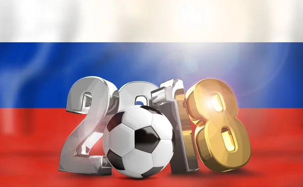 2018 Rusia fútbol representación 3D — Foto de Stock