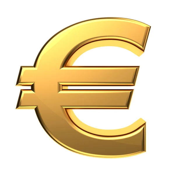Ευρώ σύμβολο χρυσή έντονα γράμματα 3d rendering — Φωτογραφία Αρχείου