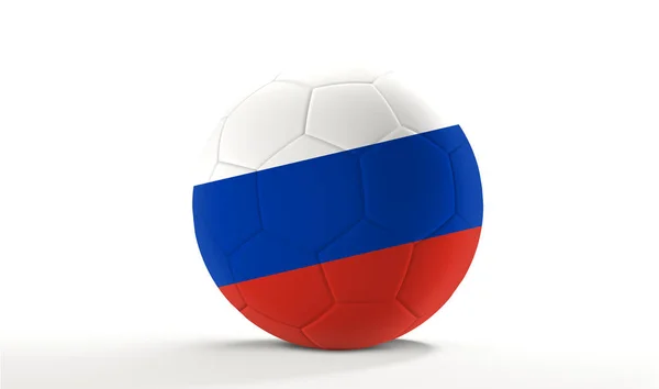 Ballon de football 3d rendant la Russie — Photo