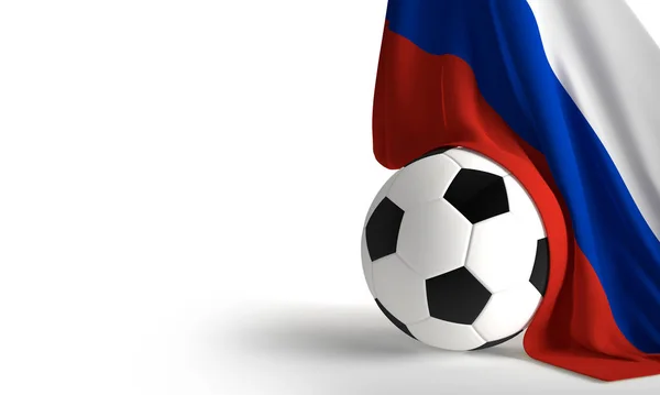 Bola de futebol bandeira da Rússia 3d renderização — Fotografia de Stock