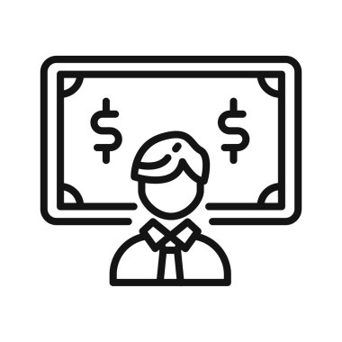 çalışanın ücret vektör çizim tasarım