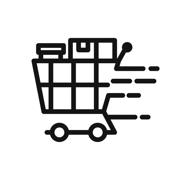 Alışveriş arabası çizim tasarımı — Stok Vektör