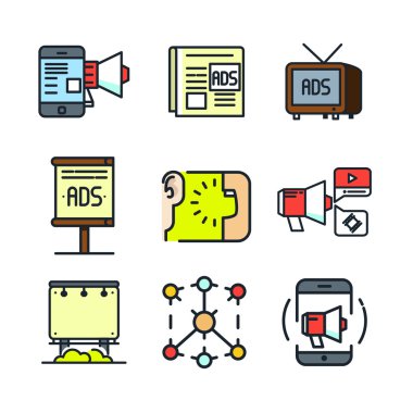 renk pazarlama Icon set 