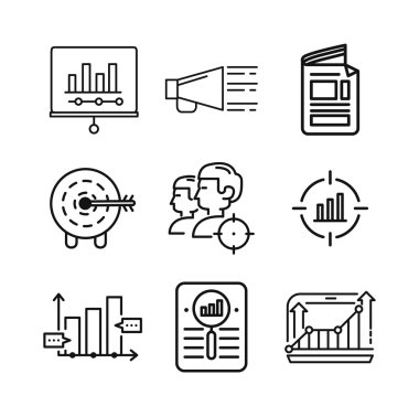 Pazar simgesi set vektör çizim tasarım