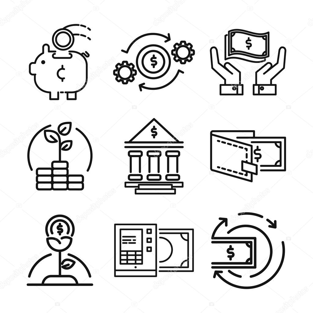 financial icon set vector illustration design