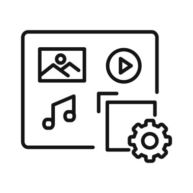 içerik yönetimi simgesi illüstrasyon tasarım