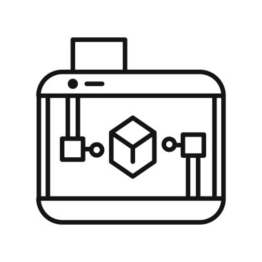 3D yazıcı simgesi illüstrasyon tasarım