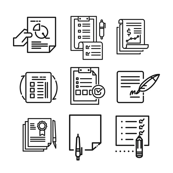 Papierkram Icon Set Vektor Illustration Design — Stockvektor