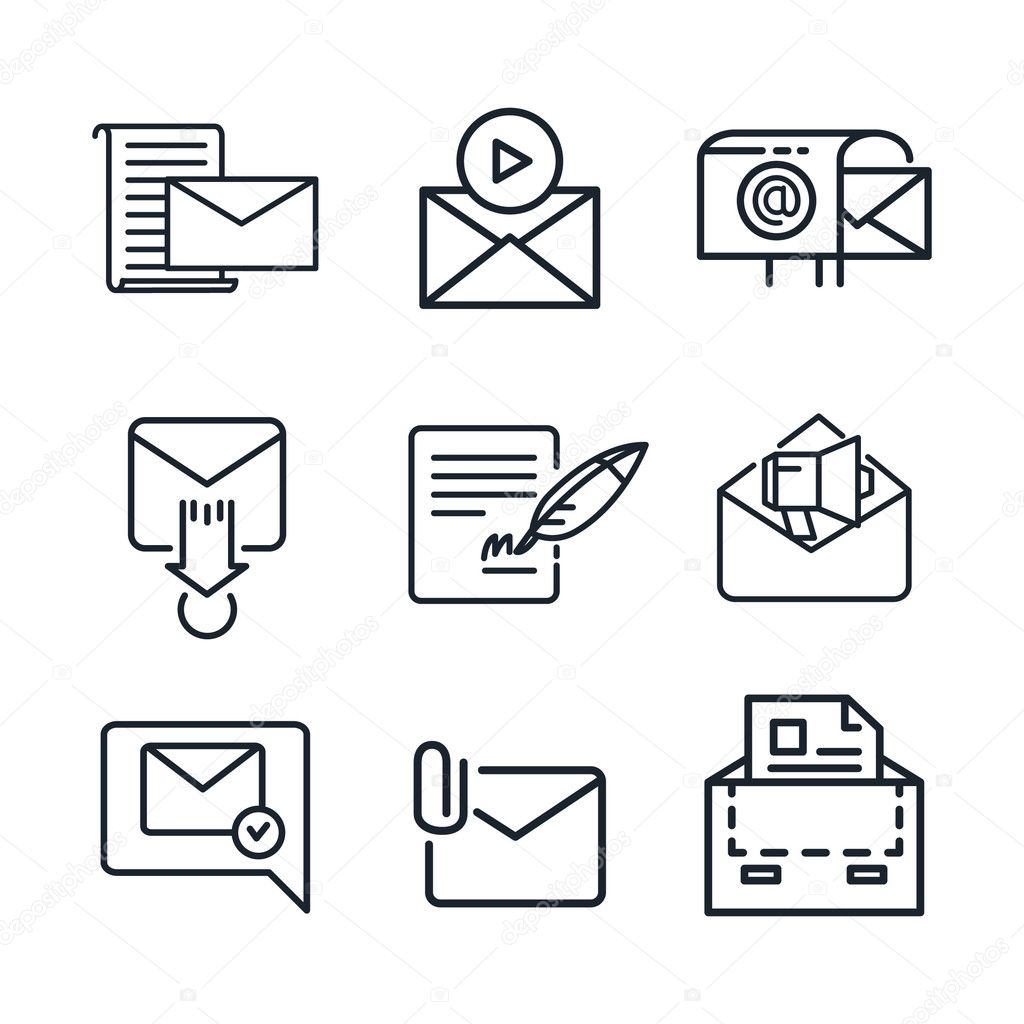 mail icon set vector illustration design