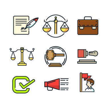 renk hükümet Icon set