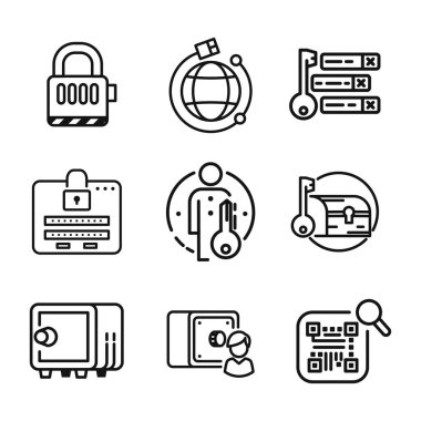 Güvenlik simgesi set vektör çizim tasarım