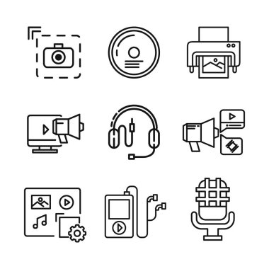 ortam simgesi set vektör çizim tasarım