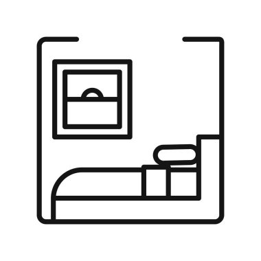 yatak odası vektör çizim tasarımı