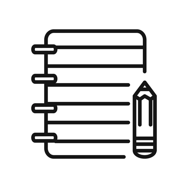 학생 노트 아이콘 일러스트 레이 션 디자인 — 스톡 벡터