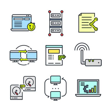 renk ağ teknolojisi Icon set