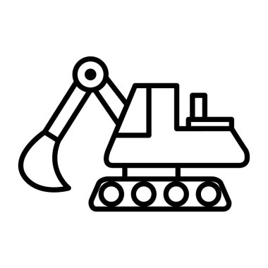 Ekskavatör simgesi illüstrasyon tasarım