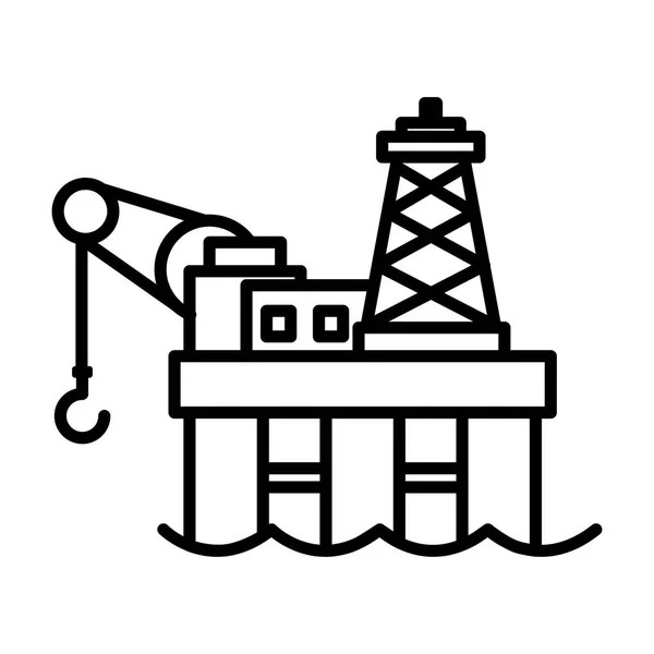 Ícone de plataforma de petróleo offshore — Vetor de Stock