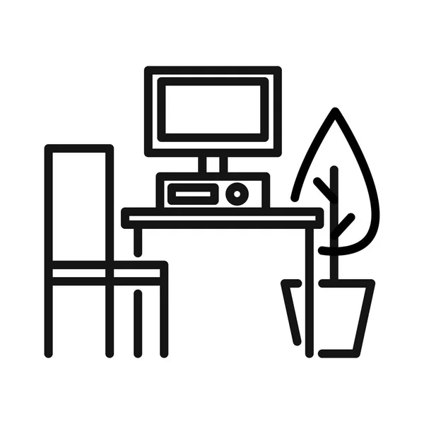 Comfort work place illustration design — Stock Vector