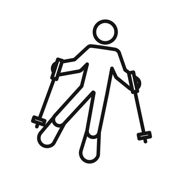 Activité ski illustration design — Image vectorielle