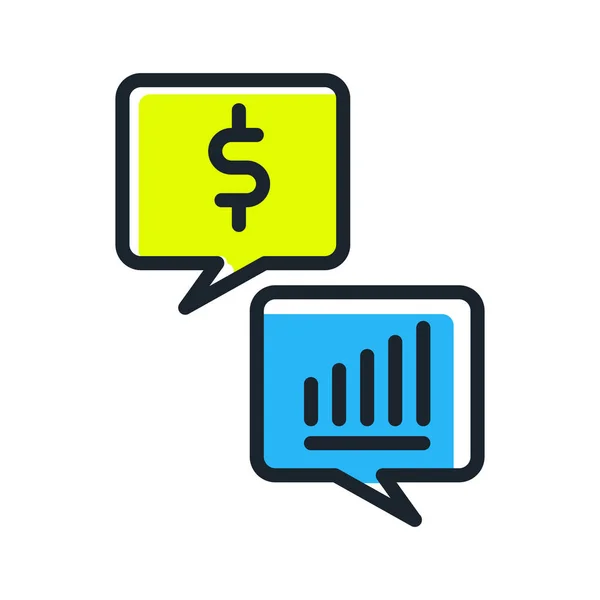 Income dialog icon color — Stock Vector