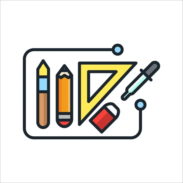 Designer tool icon color — Stock Vector