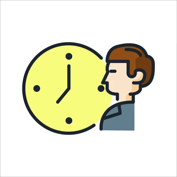 Tiempo de trabajo icono color — Vector de stock