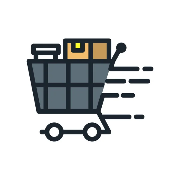 Carro de la compra icono de color — Vector de stock