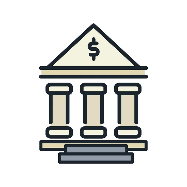 Finansiellt institut ikon färg — Stock vektor