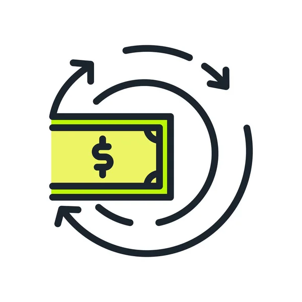 Cash revenue icon color — Stock Vector