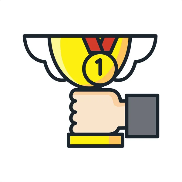 Champions trophy ikon färg — Stock vektor