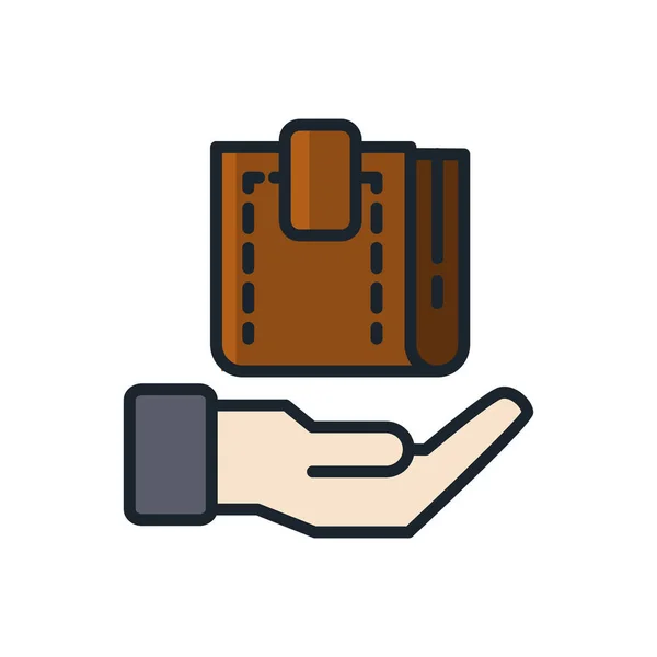 Privata plånbok ikon färg — Stock vektor