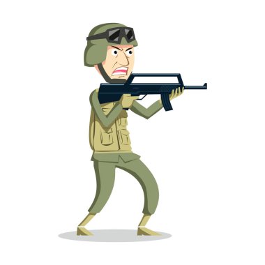 kızgın ordu adam illüstrasyon tasarımı