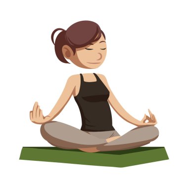 kadın meditasyon illüstrasyon tasarım yapıyor
