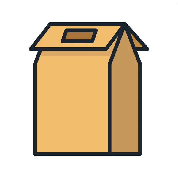 Caixa de embalagem ícone cor —  Vetores de Stock