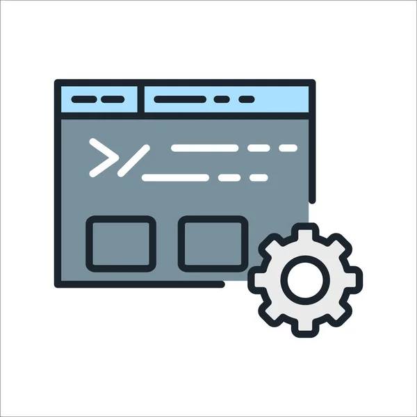 Icono de desarrollo de datos web color — Vector de stock