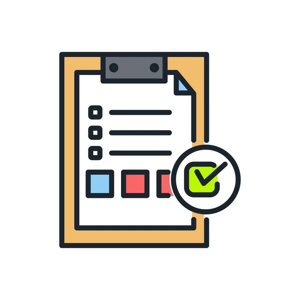 Encuesta documentos icono color — Vector de stock