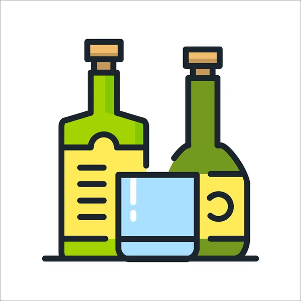 Bar e bevande icona colore — Vettoriale Stock