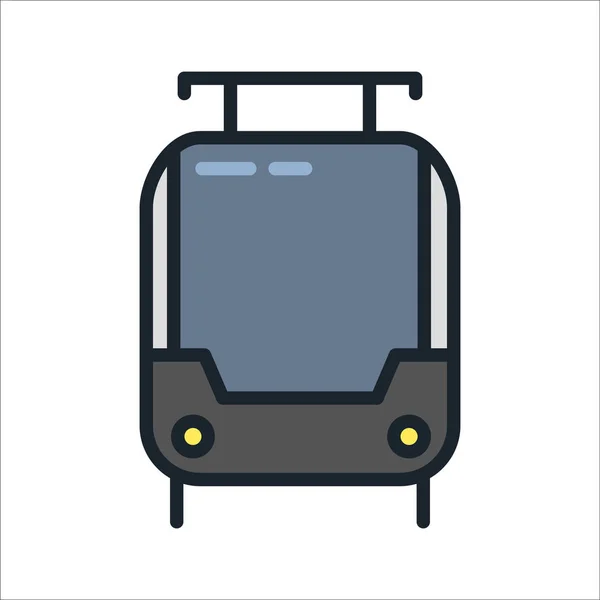 Tramvajové ikony barevné ilustrace design — Stockový vektor