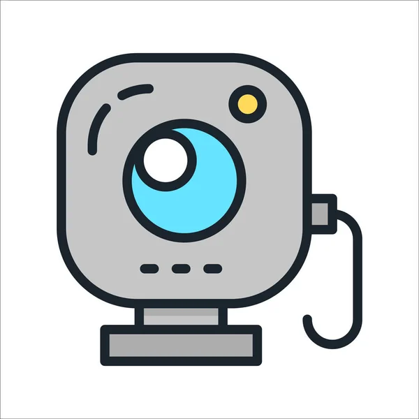 Web kamera ikon färg — Stock vektor