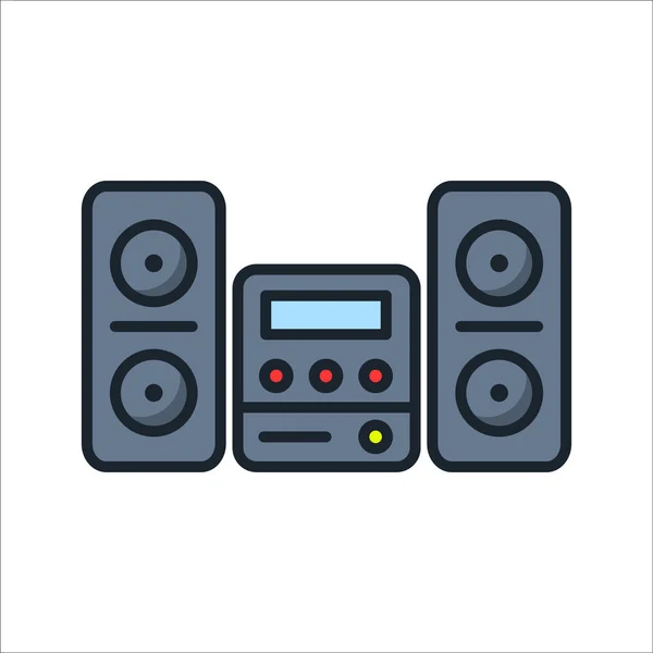 Audio system icon color — Stock Vector